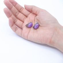 Load image into Gallery viewer, イヤリング フォスフォシデライト 天然石 パープル オーバル 148507