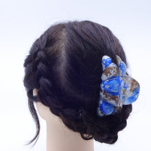 画像をギャラリービューアに読み込む, ヘアクリップ ローズ ラインストーン ホワイト ブルー ブラウン Lサイズ 150892