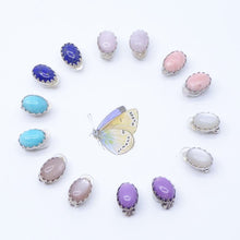 画像をギャラリービューアに読み込む, イヤリング ラピスラズリ 天然石 ブルー オーバル 146775