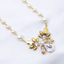 Load image into Gallery viewer, ネックレス&イヤリングセット ラインストーン クリアカラー ゴールド 147939 102782