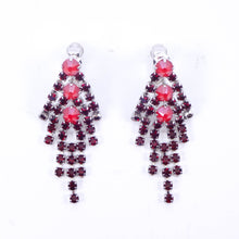 Load image into Gallery viewer, イヤリング ラインストーン レッド ロング 149441
