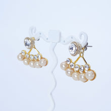 画像をギャラリービューアに読み込む, 【Wakanaさん着用】ピアス 2WAY ラインストーン パール クリアカラー ホワイト 146083