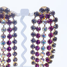 画像をギャラリービューアに読み込む, 【仲里依紗さん着用】イヤリング ラインストーン ピンク グレー オーロラカラー ロング 123549