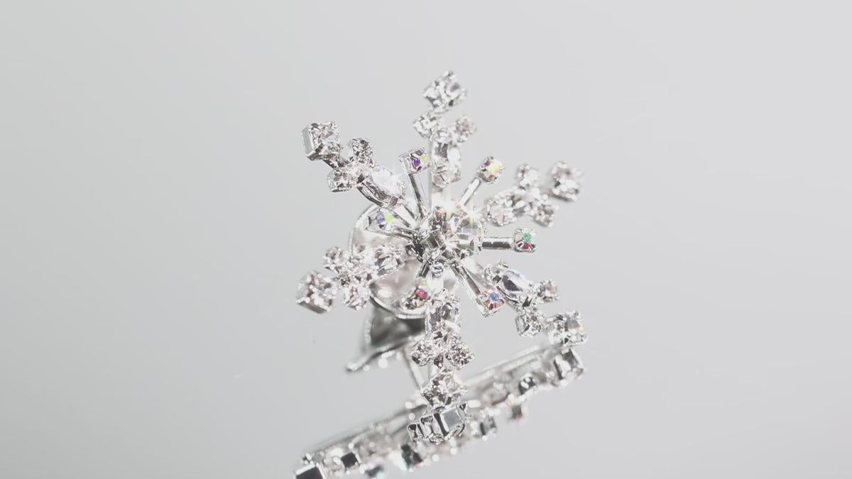 バッジ ラインストーン クリアカラー 雪の結晶 150741 メール便