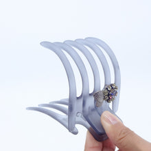 Load image into Gallery viewer, ヘアクリップ スターリリー ラインストーン グレー イエロー フラワー 150898