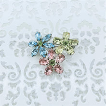 画像をギャラリービューアに読み込む, ブローチ ラインストーン フラワー パステルカラー 150997 メール便