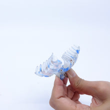 画像をギャラリービューアに読み込む, ヘアクリップ ローズ ラインストーン ホワイト ブルー ブラウン Sサイズ 150893