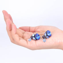 画像をギャラリービューアに読み込む, イヤリング ラインストーン サファイア ブルー 087913