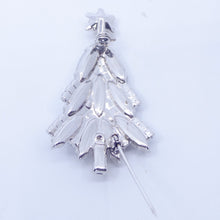 画像をギャラリービューアに読み込む, ブローチ ボヘミアングラス ラインストーン パール クリスマスツリー ホワイト ブルー 139257