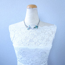 画像をギャラリービューアに読み込む, ネックレス ラインストーン ボヘミアングラス ブルー グリーン クリアカラー とんぼ 132393