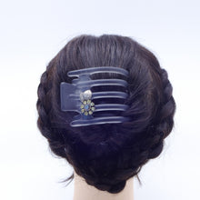 Load image into Gallery viewer, ヘアクリップ スターリリー ラインストーン グレー イエロー フラワー 150898