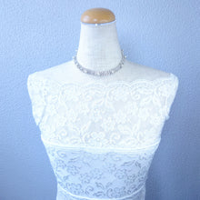 画像をギャラリービューアに読み込む, ネックレス&イヤリングセット ラインストーン パール クリアカラー ホワイト 149850 147849