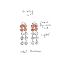 Load image into Gallery viewer, 【バチェラー・ジャパン出演者着用】イヤリング ラインストーン オレンジ クリアカラー 087163