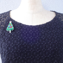 画像をギャラリービューアに読み込む, ブローチ ラインストーン クリスマスツリー グリーン レッド ブルー イエロー 149073