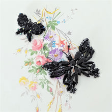 画像をギャラリービューアに読み込む, ブローチ ラインストーン ブラック バタフライ 092525