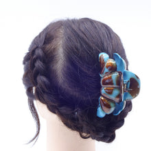 画像をギャラリービューアに読み込む, ヘアクリップ ローズ ラインストーン ブラウン ブルー Lサイズ 134148