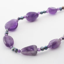 画像をギャラリービューアに読み込む, ネックレス アメシスト 淡水パール パープル ショート 150534