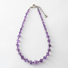 画像をギャラリービューアに読み込む, ネックレス アメシスト パープル キューブ ショート 150537