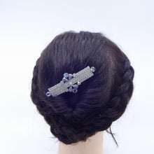 画像をギャラリービューアに読み込む, バレッタ ラインストーン スワロフスキー クリアカラー & パール / グレー