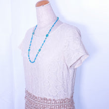 画像をギャラリービューアに読み込む, ネックレス ターコイズ 天然石 オーバル レクタングル ロング 150967