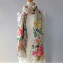 画像をギャラリービューアに読み込む, スカーフ コットン リネン レーヨン ベージュ ピンク イエロー 水仙 151041