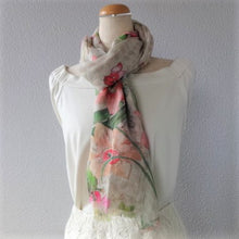 画像をギャラリービューアに読み込む, スカーフ コットン リネン レーヨン ベージュ ピンク イエロー 水仙 151041