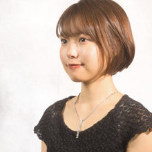 Load image into Gallery viewer, 【芸能人着用】ネックレス ラインストーン クリアカラー センターロング 150575