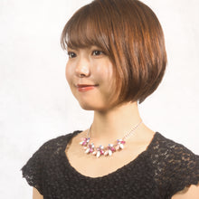 Load image into Gallery viewer, ネックレス ラインストーン ピンク ホワイト 149802