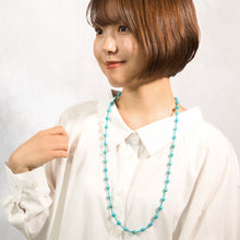 画像をギャラリービューアに読み込む, ネックレス ターコイズ 天然石 ファセット ラウンド ロング 150295