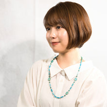 画像をギャラリービューアに読み込む, ネックレス ターコイズ 天然石 オーバル レクタングル ロング 150967