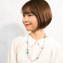 Load image into Gallery viewer, ネックレス ターコイズ 天然石 オーバル ペンダント 2WAY 150966