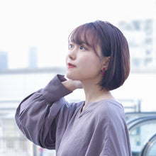 Load image into Gallery viewer, イヤリング ボヘミアングラス レッド ハンギング 145986