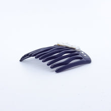 画像をギャラリービューアに読み込む, コーム 白蝶貝 ラインストーン ホワイト フラワー ブラック かんざし ヘアアクセサリー 149394