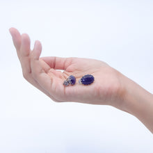 画像をギャラリービューアに読み込む, イヤリング アメシスト 天然石 パープル オーバル 149102