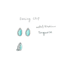 Load image into Gallery viewer, イヤリング ターコイズ 天然石 ブルー オーバル 148817 メール便