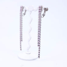 画像をギャラリービューアに読み込む, イヤリング ラインストーン パステル ピンク ロング 123125