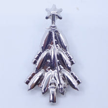 画像をギャラリービューアに読み込む, ブローチ ボヘミアングラス ラインストーン パール クリスマスツリー ホワイト ブルー 139257
