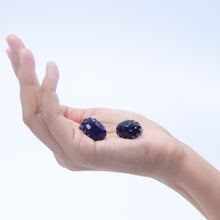 Load image into Gallery viewer, イヤリング ブラックアゲート 天然石 ブラック オーバル 142817