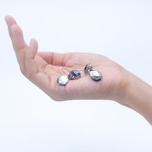 画像をギャラリービューアに読み込む, ファセットカットが美しい黒蝶貝のイヤリング