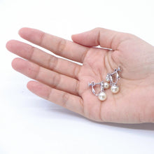 画像をギャラリービューアに読み込む, ネックレス&イヤリングセット ラインストーン パール クリアカラー ホワイト 149851 142811