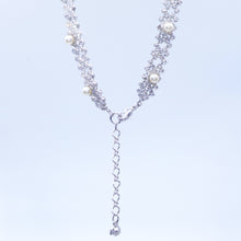 画像をギャラリービューアに読み込む, ネックレス&イヤリングセット ラインストーン パール クリアカラー ホワイト 149850 147849