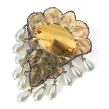 画像をギャラリービューアに読み込む, ブローチ ボヘミアングラス パール ブルー ピンク ホワイト ハンギング 059670
