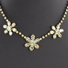 画像をギャラリービューアに読み込む, ネックレス ラインストーン イエロー グリーン フラワー 40cm 085553
