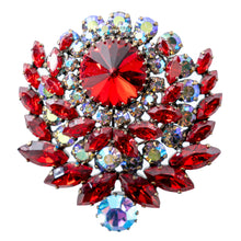 画像をギャラリービューアに読み込む, ブローチ ラインストーン レッド オーロラカラー 088344
