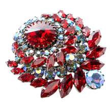 画像をギャラリービューアに読み込む, ブローチ ラインストーン レッド オーロラカラー 088344
