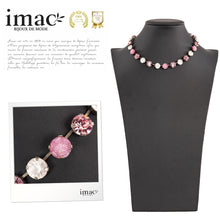 画像をギャラリービューアに読み込む, ネックレス ボヘミアングラス ラインストーン ピンク ホワイト ローズ 39cm 089722
