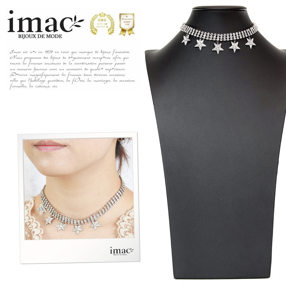 imac イマック☆ネックレス ☆ラインストーン☆ウェディング☆新品・未使用品 アクセサリー ネックレス ラインストーン レッド 148084