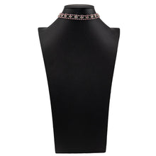 画像をギャラリービューアに読み込む, ネックレス チョーカー ラインストーン ピンク グリーン 32cm 099482
