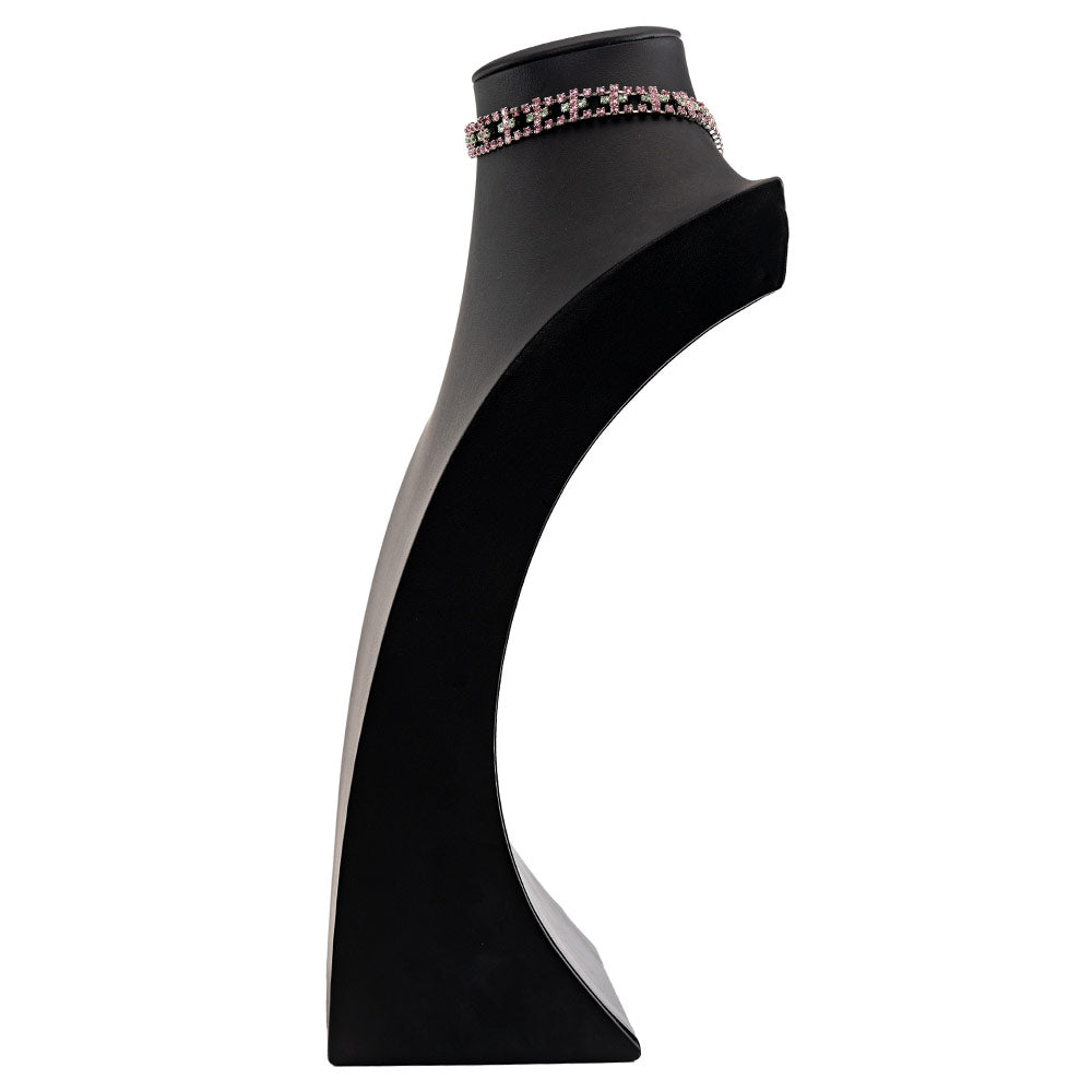 ネックレス チョーカー ラインストーン ピンク グリーン 32cm 099482