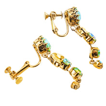 画像をギャラリービューアに読み込む, イヤリング ラインストーン グリーン ゴールド ハンギング 120755
